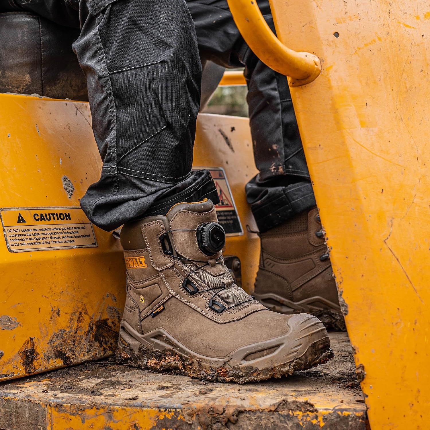 Thumbnail 2 de DEWALT Lander Mens Waterproof Nubuck Leather, Wide Fit, BOA Fastener Work Boot (Stone, UK11)