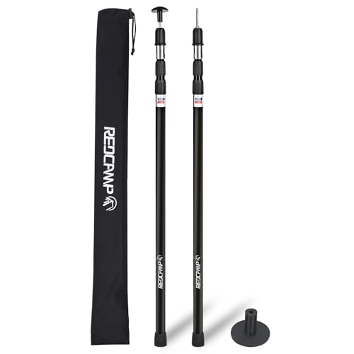 Detalle de REDCAMP Teleskop-Zeltstangen, 2er-Set aus Aluminium, 90–230 cm, schwarz