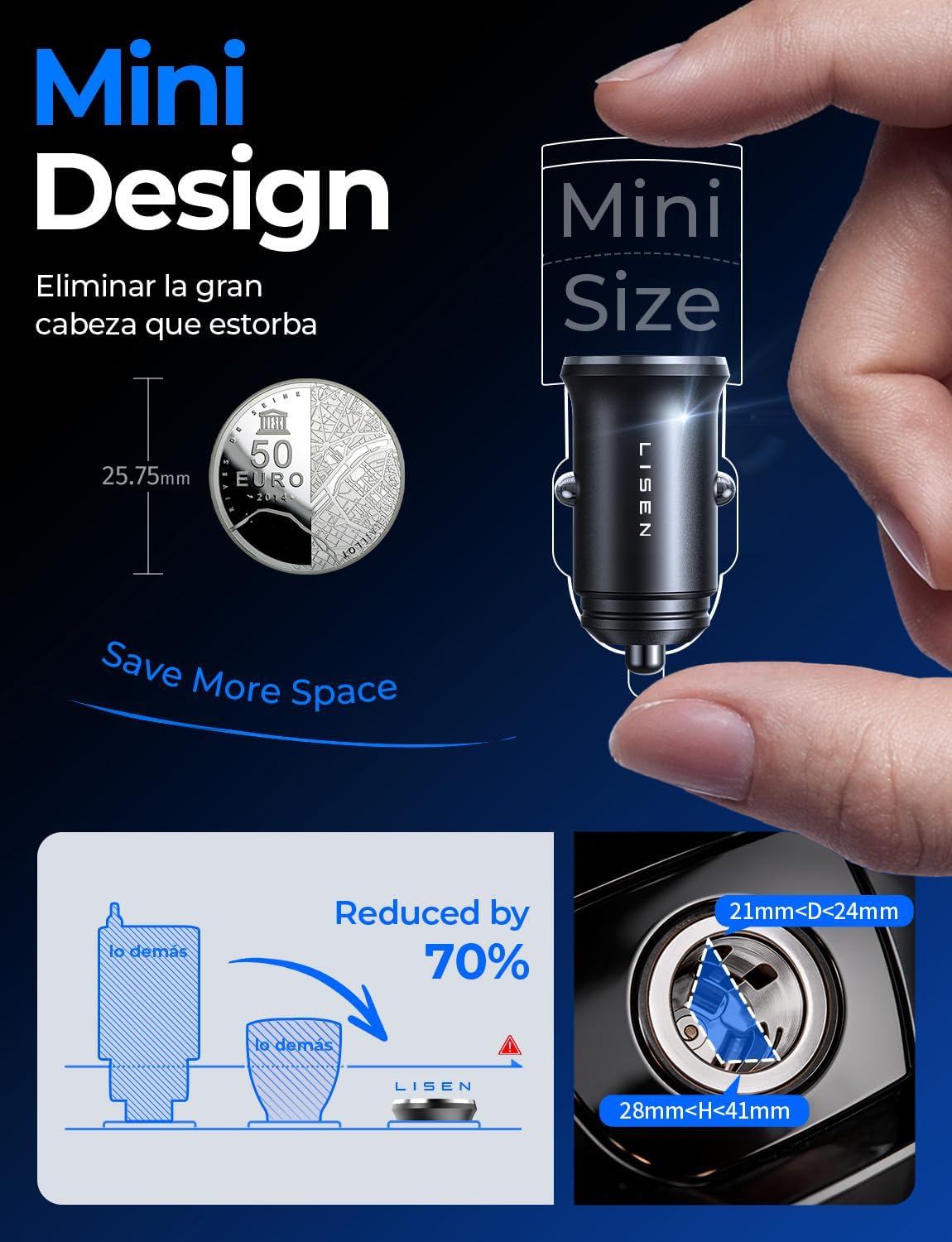 Thumbnail 3 de LISEN Car Charger 54W USB‑C PD for iPhone 17