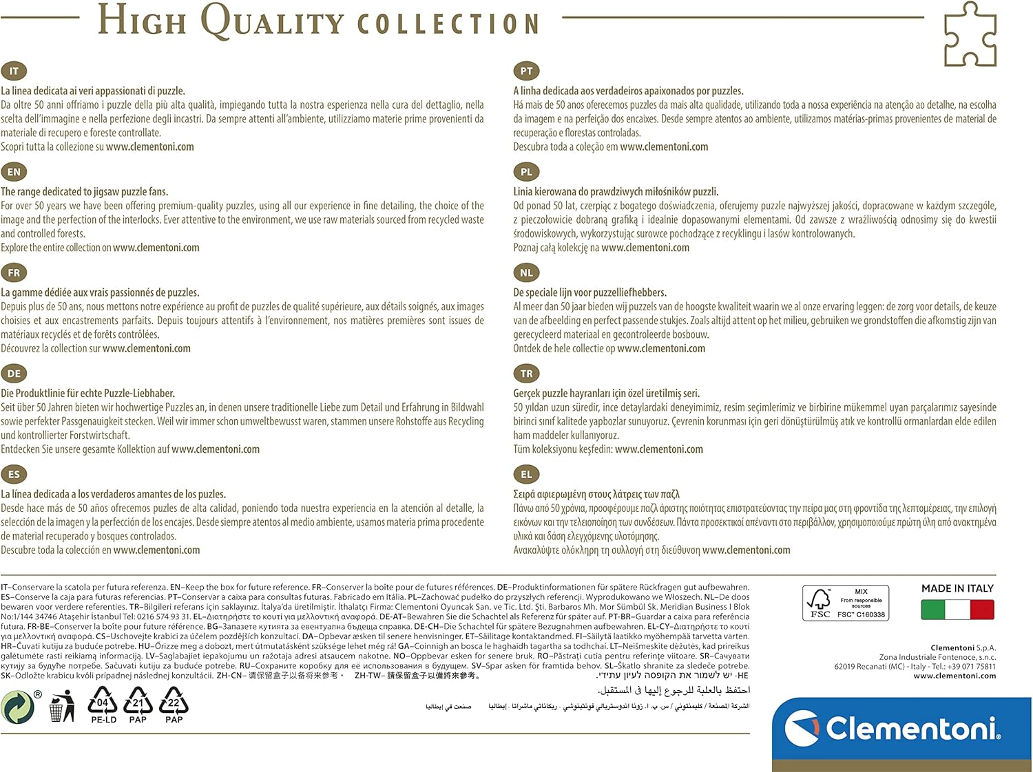 Thumbnail 2 de Clementoni 39647 Collection Manarola puzzle adulti da 1000 pezzi, Made in Italy