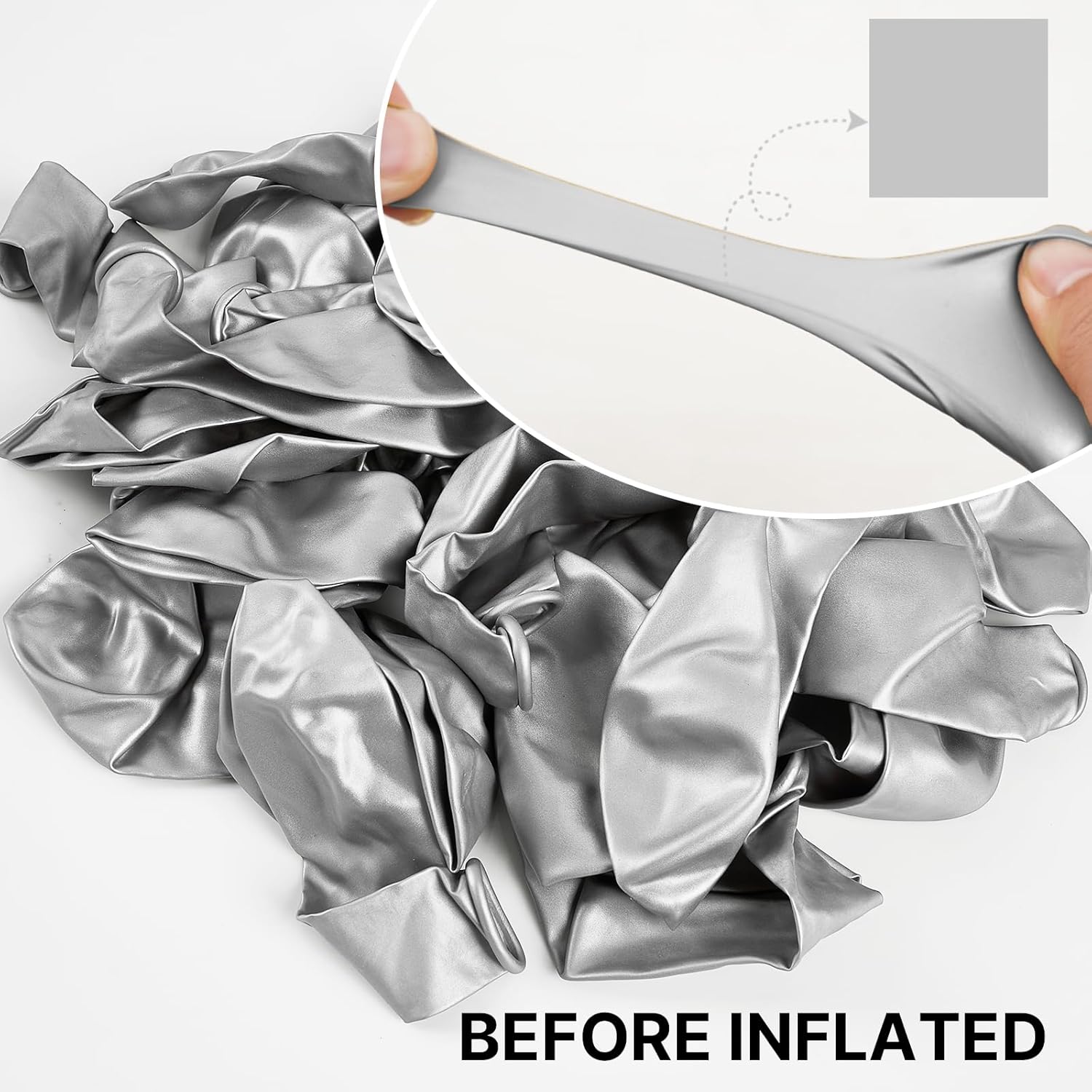 Thumbnail 3 de PartyWoo Silver Balloons 140 pcs: Mixed Sizes for standout Arch, Garland, and Centerpieces