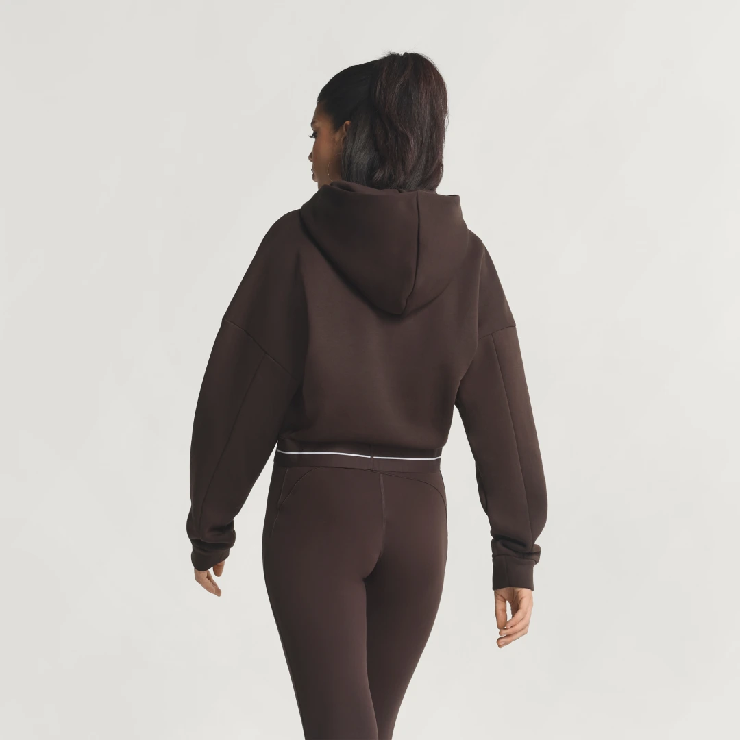 Detalle 2 de Sudadera corta con capucha Hyperglam de Adidas – marrón