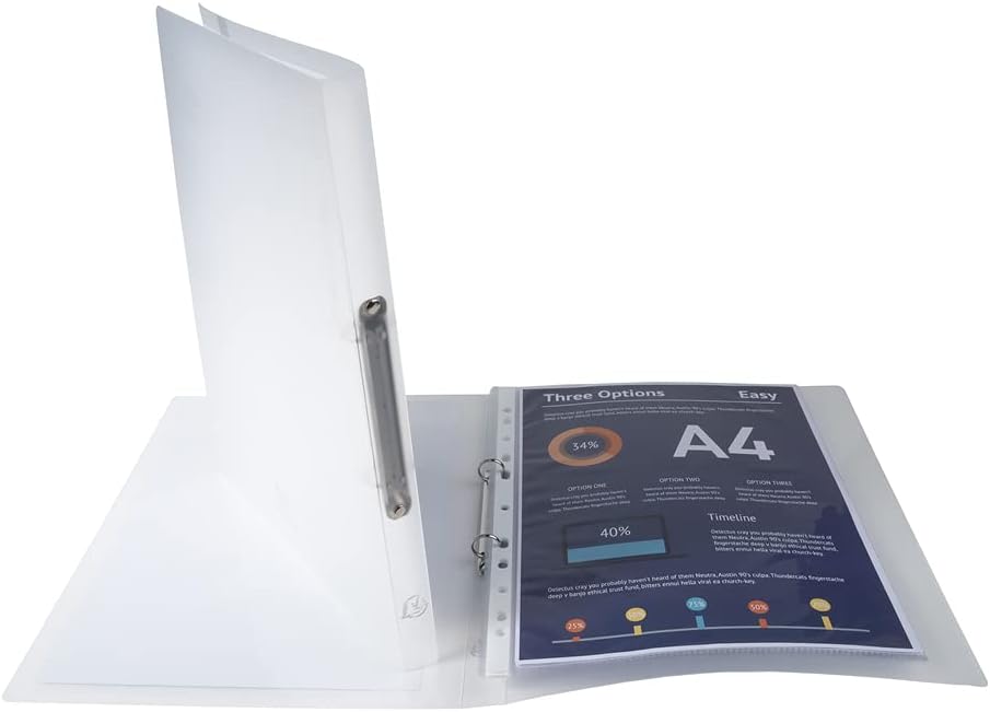 Detalle 2 de Exacompta 54960E Raccoglitore Kreacover 1 Tasca A4, 2 Anelli 15 mm, Dorso 20 mm, PP Traslucido 0,5 mm