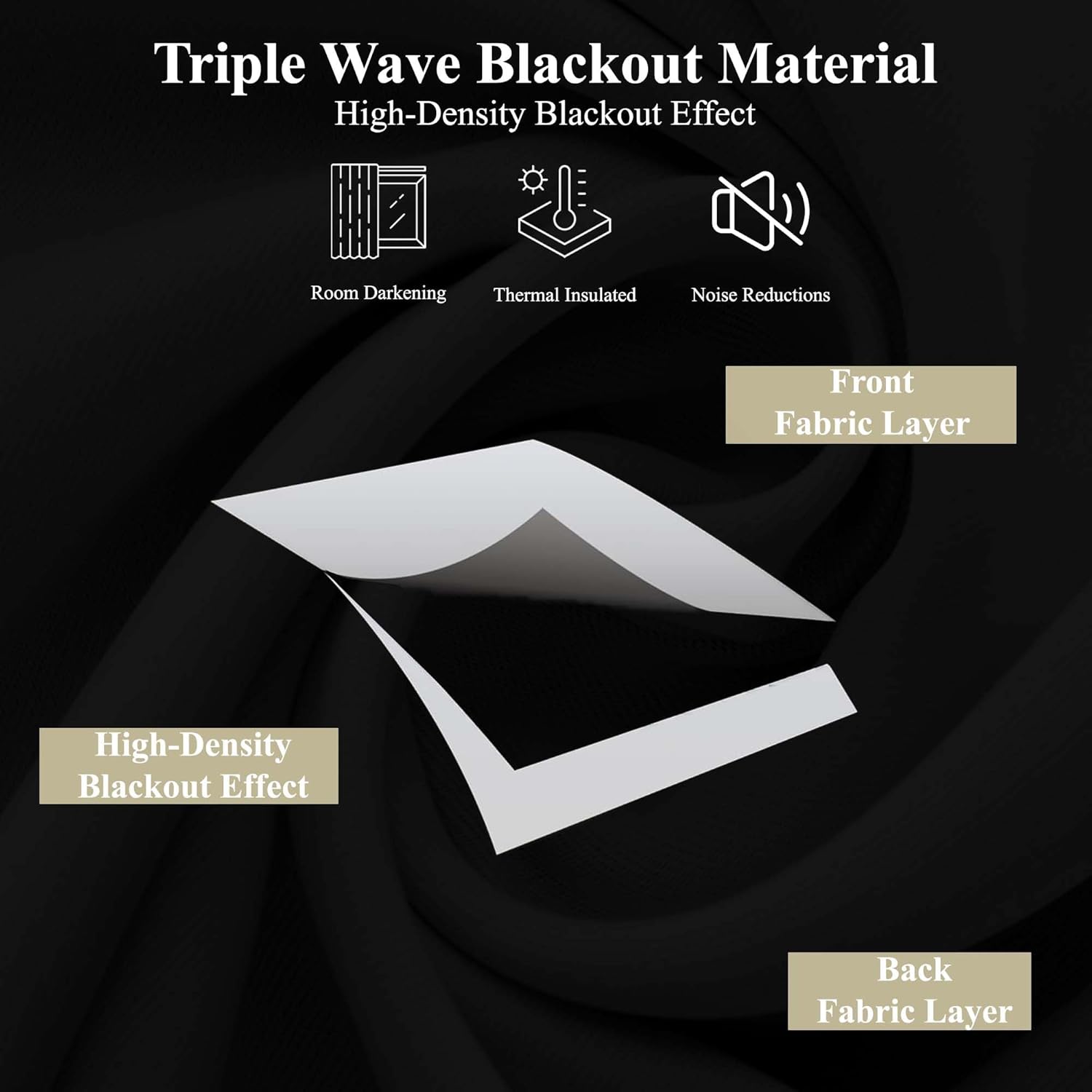 Thumbnail 3 de AMEHA Blackout Eyelet Curtains 46x54in