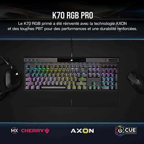 Detalle de Corsair K70 RGB PRO Clavier Gaming Mécanique Filaires – Cherry MX Red, AZERTY FR