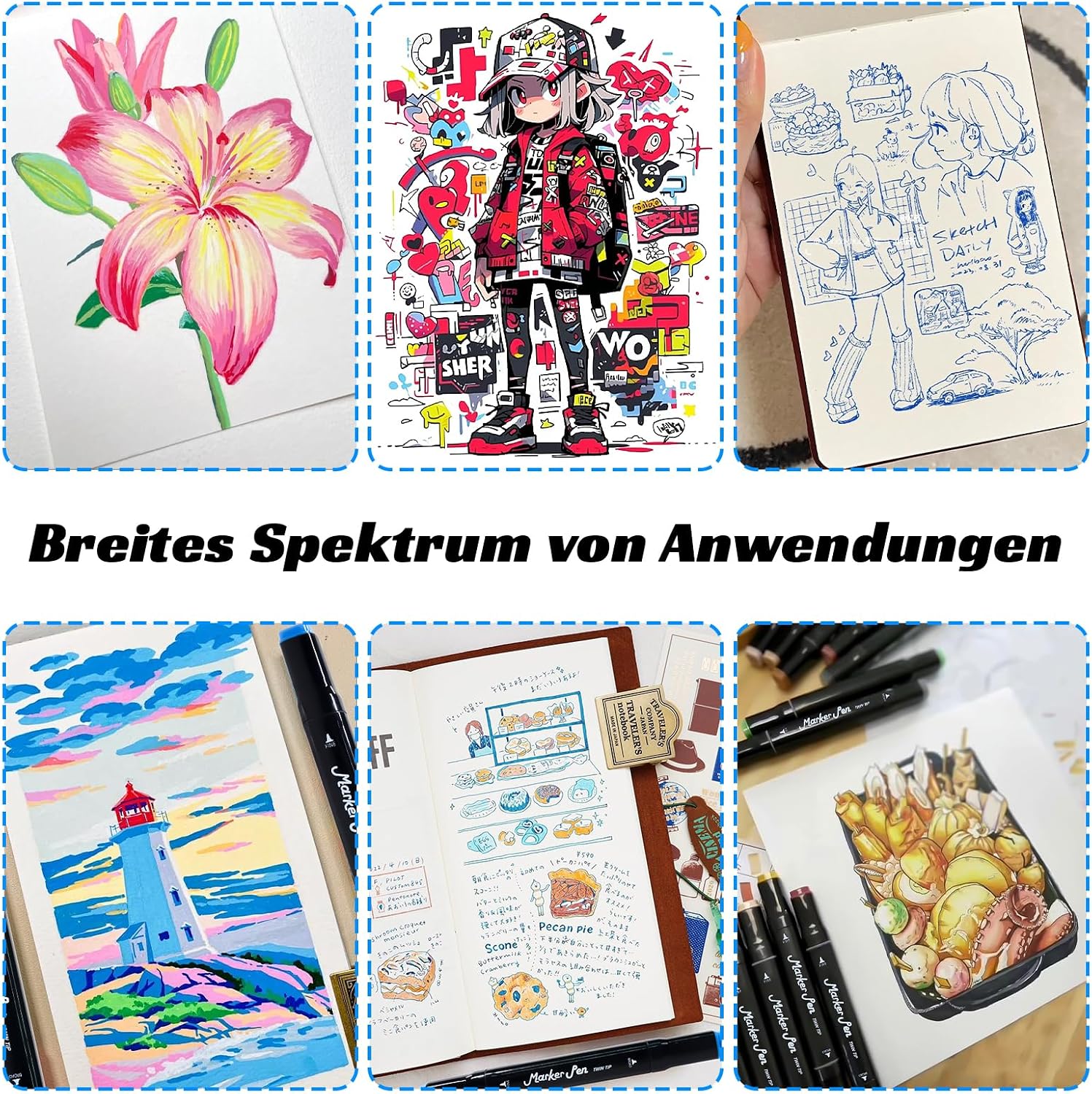 Thumbnail 5 de TBC The Best Crafts 80 Farben Alkoholmarker Set