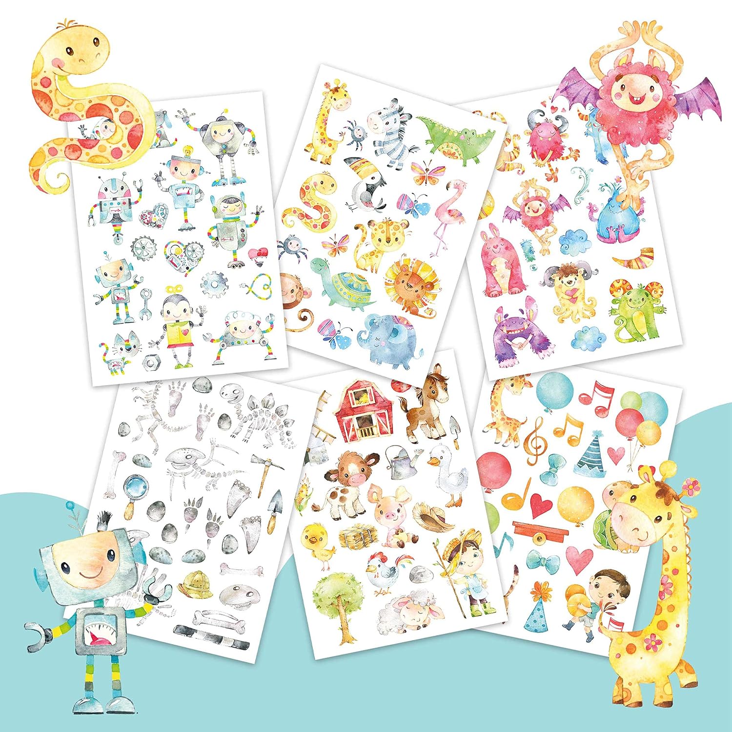 Detalle de Papierdrachen 100 besonders hautfreundliche Kindertattoos – Tattoos Roboter und Monster (Set 30)