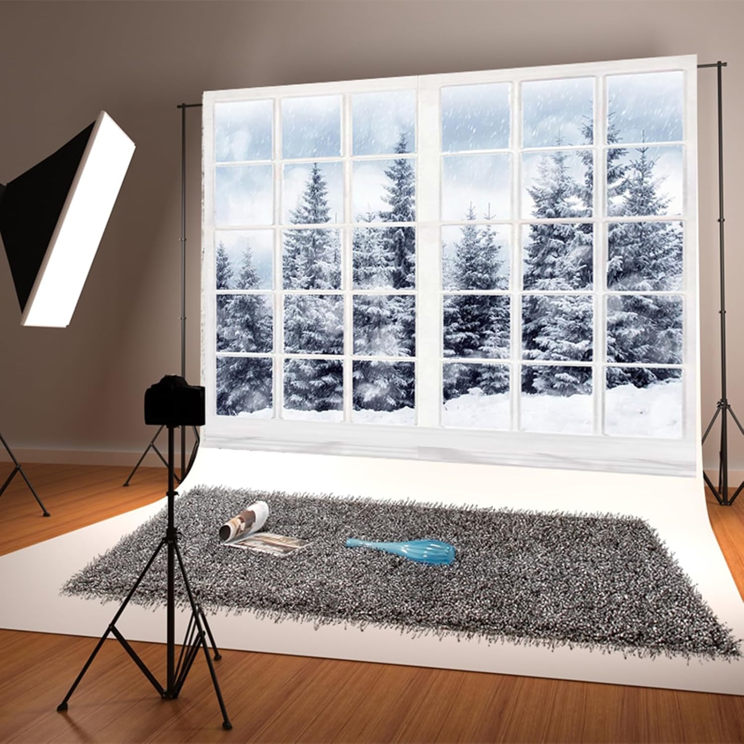Thumbnail 2 de Aisnyho Winter Snow Scene Backdrop 8x6ft 🎞