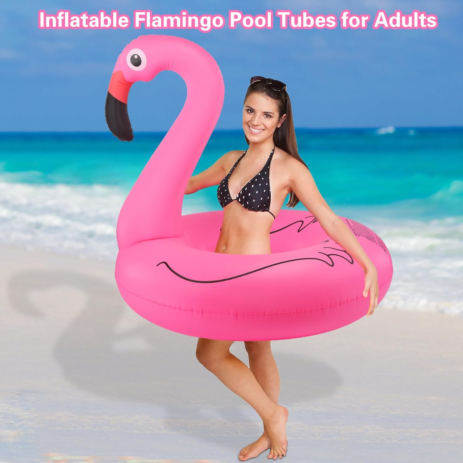 Thumbnail 4 de DeeprBlu Bouée Piscine Adulte 107 cm – Radeau Flamingo 0,35 mm, Grande Chaise Flottante Durable