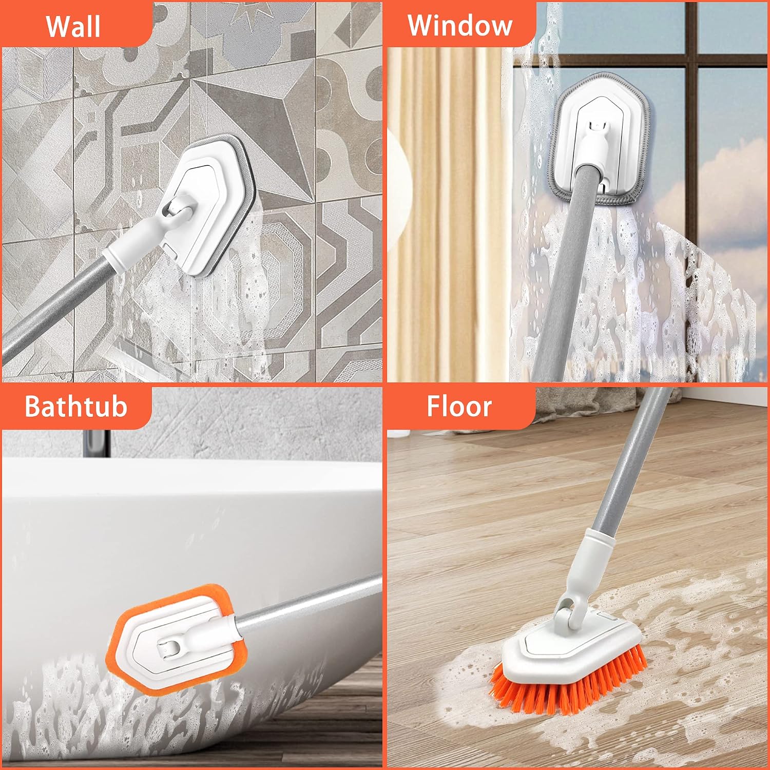 Thumbnail 4 de JEHONN 4-in-1 Bathroom Scrubber 86–107 cm