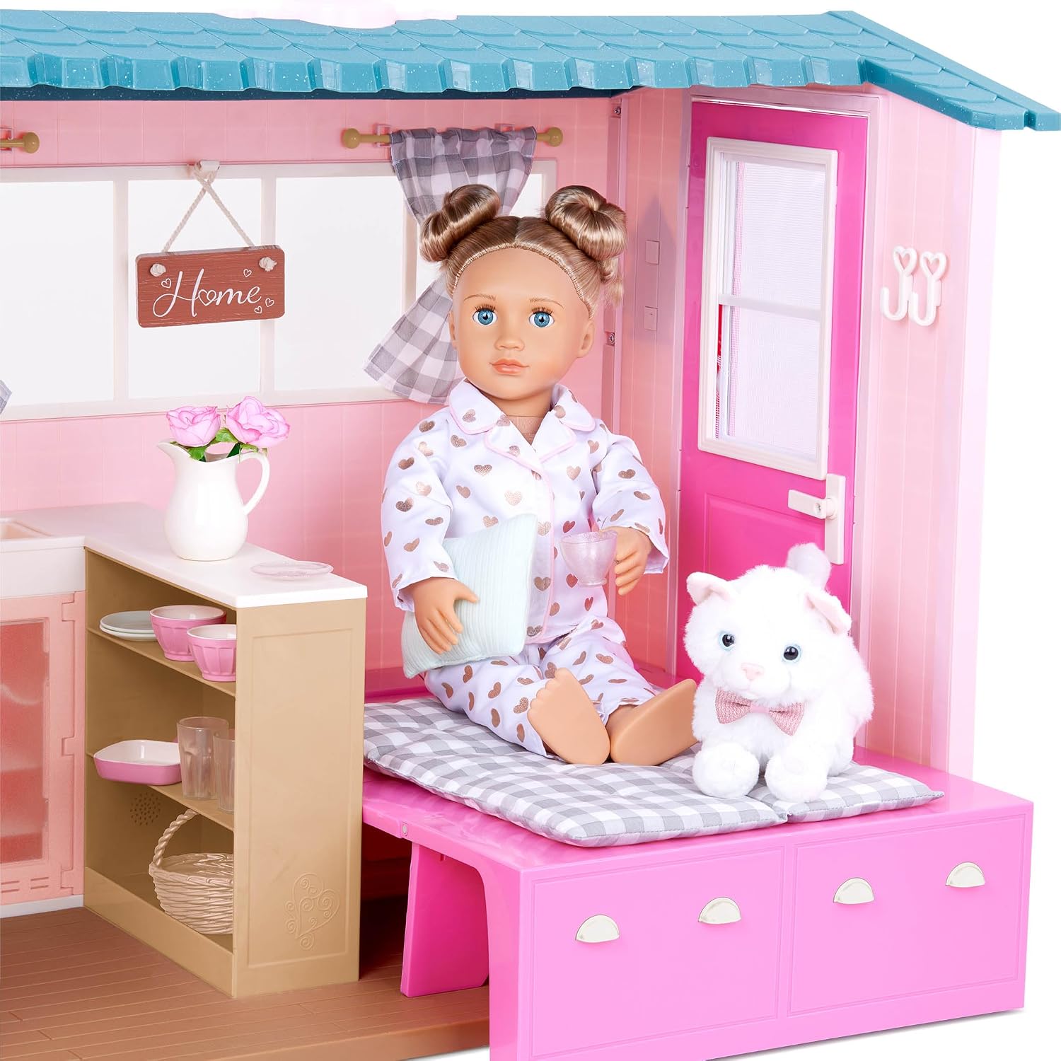 Detalle de Our Generation OG Country House Dollhouse Playset with Animal Sounds, 60 Pieces