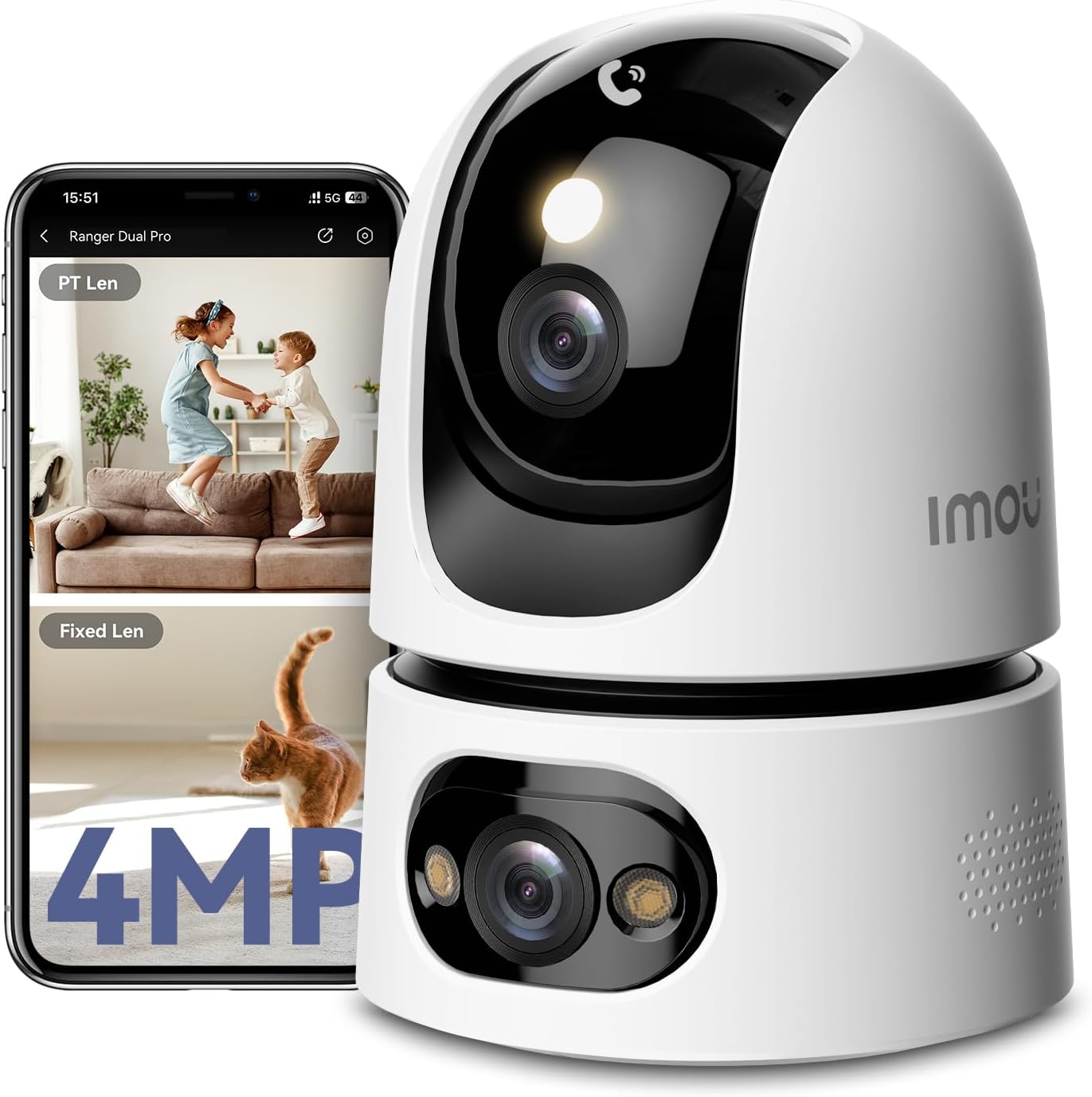 Detalle de Imou 4MP+4MP Dual Innenüberwachungskamera mit PTZ 🎥