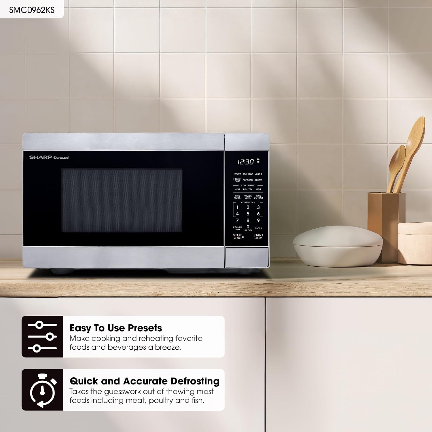 Thumbnail 1 de Sharp Countertop Microwave Oven 0.9 cu. ft.