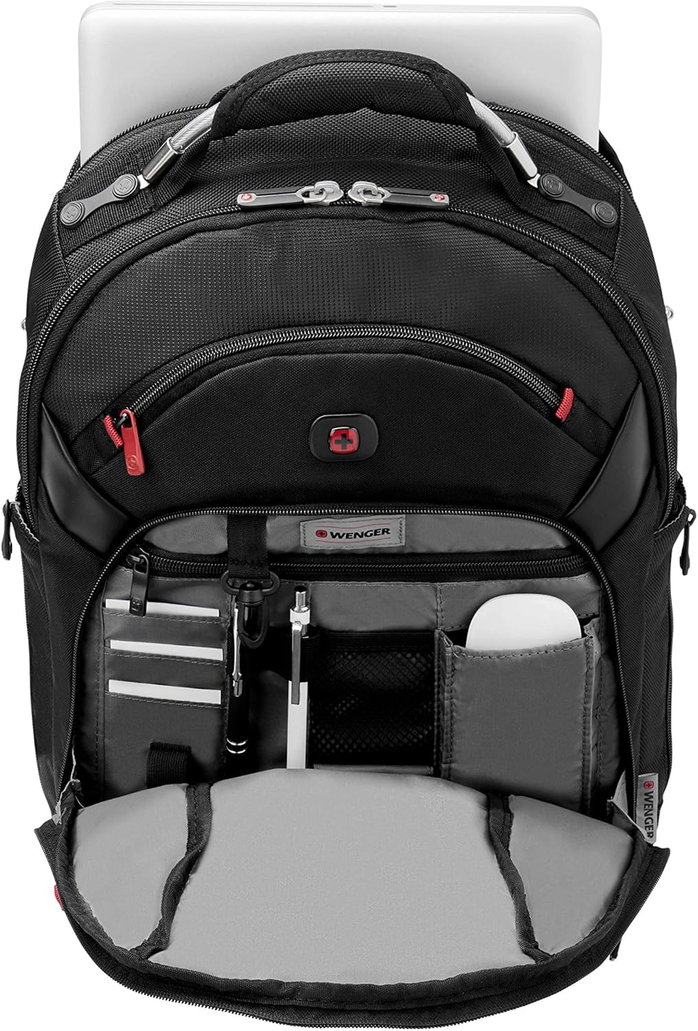 Detalle de Wenger Gigabyte Laptop-Rucksack 17 l mit Tabletfach (bis 16 Zoll Notebook, bis 10 Zoll Tablet) – schwarz, 600627