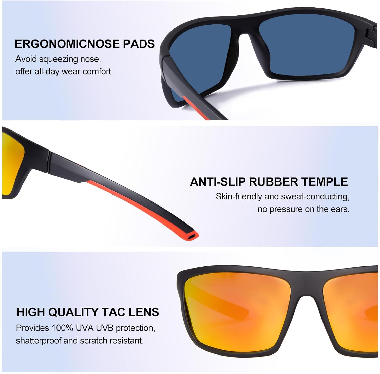 Thumbnail 4 de SKYWAY Polarized Sport Sunglasses (UV400) – wrap-around fit for cycling, running and more