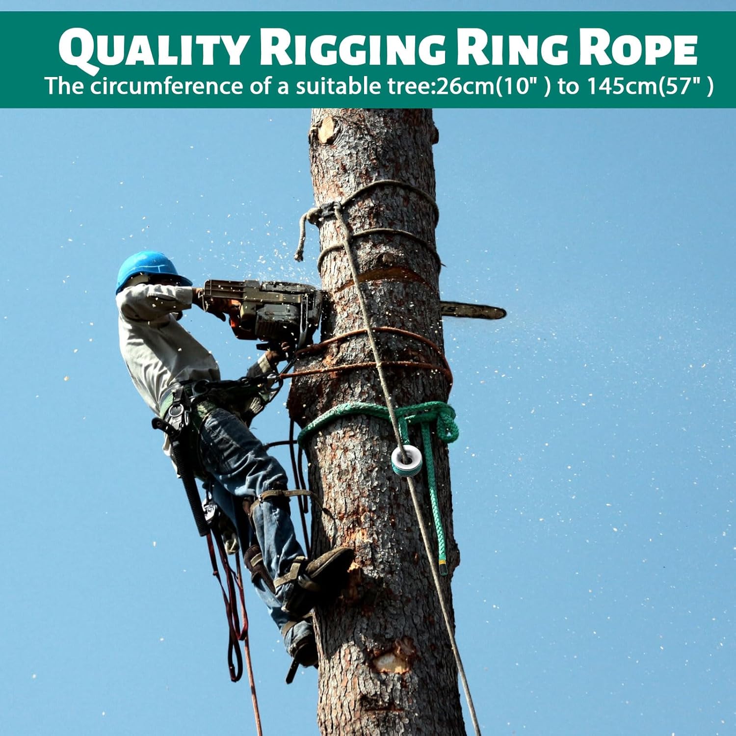 Thumbnail 1 de Rigging Ring Sling - 1.2" x 6’ Arborist Rope with Low Friction Ring (15t Max Load)