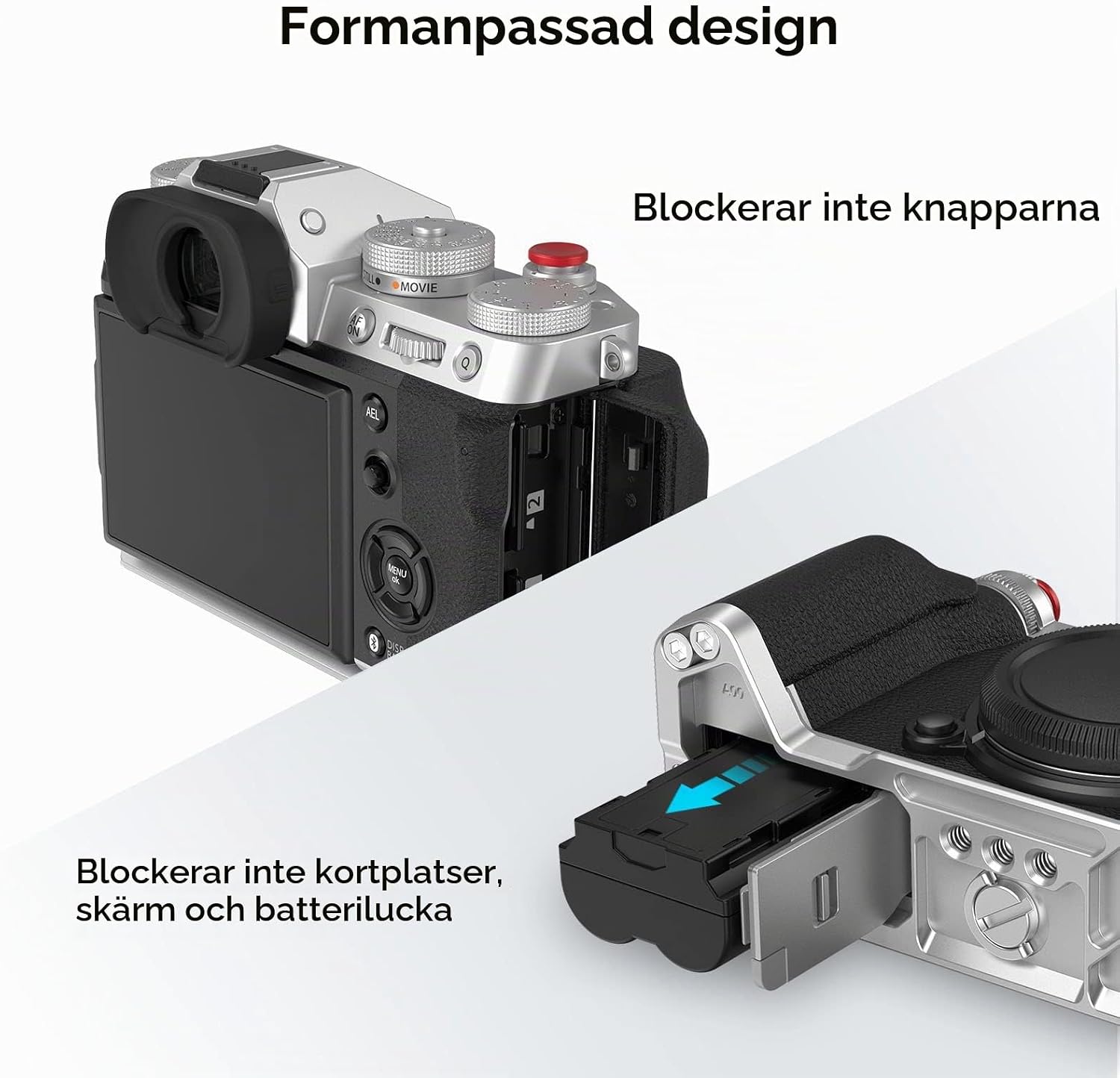 Detalle 2 de SMALLRIG 4136 L-grepp för Fujifilm X-T5 med Arca-platta och silikonhandtag