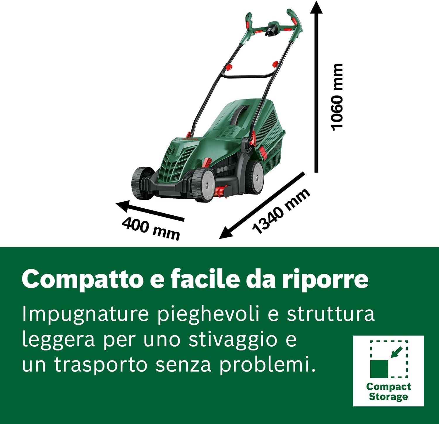 Thumbnail 4 de Bosch UniversalRotak 37-555 a filo: tosaerba 1.400 W, taglio 37 cm e cesto da 40 l