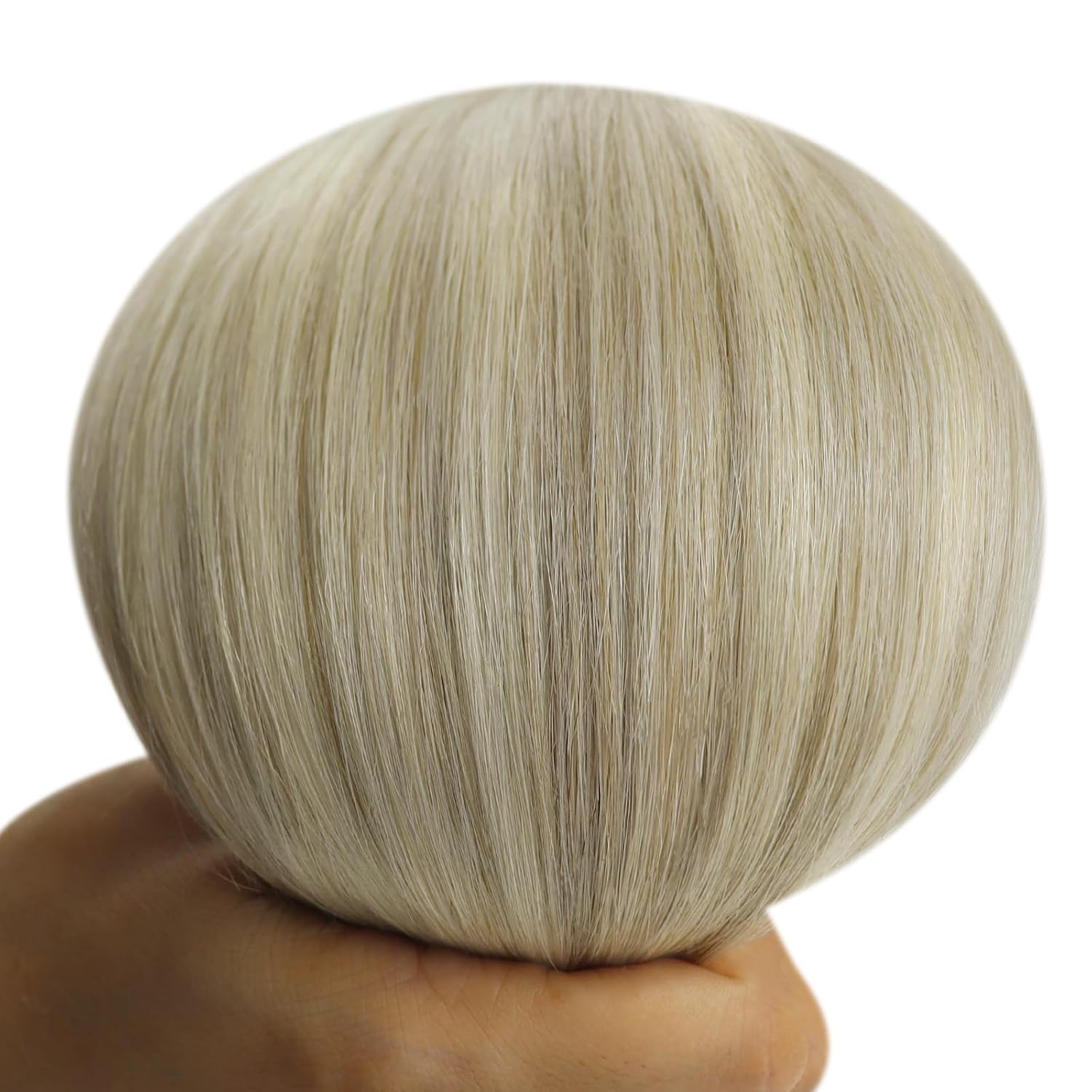Thumbnail 6 de YoungSee Tressen Echthaar Blond 45 cm – Echthaar-Tressen zum Einnähen, Aschblond Ombre