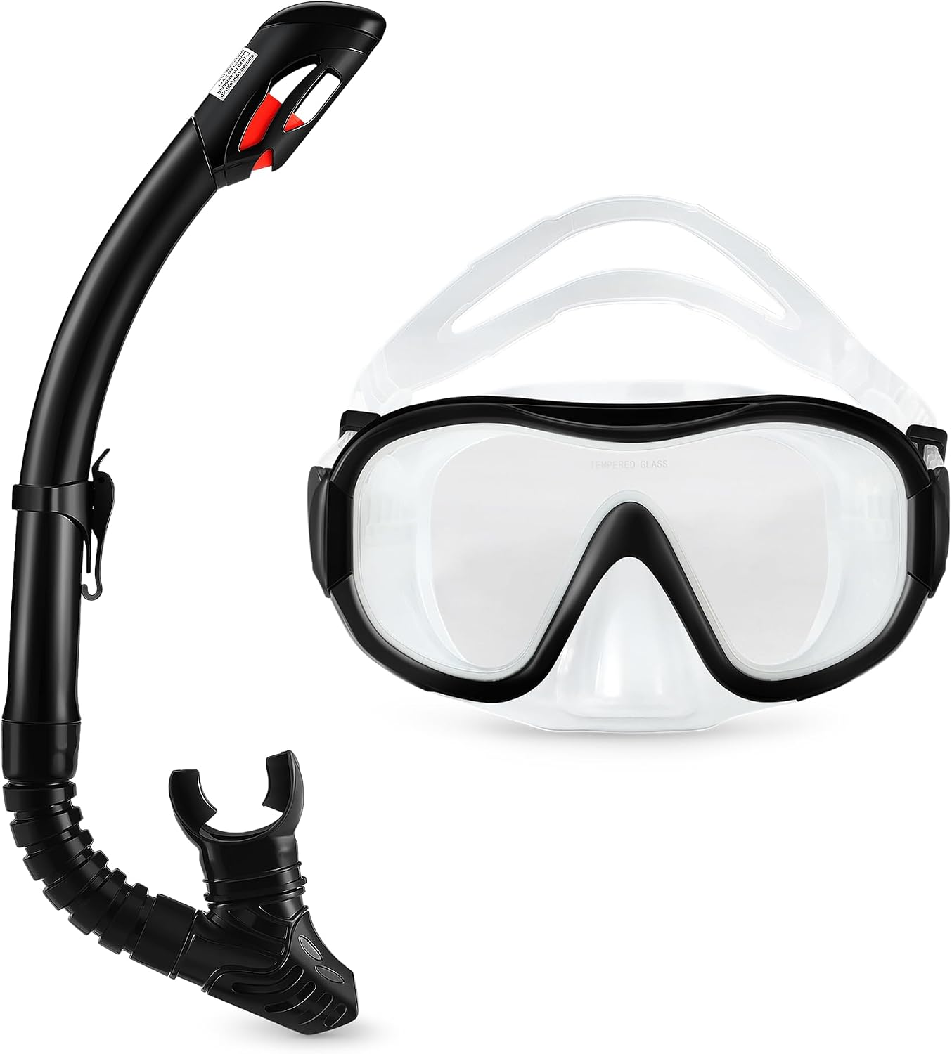 Detalle de Amazon Basics Snorkel Mask with Dry-Top Tube and Carry Bag