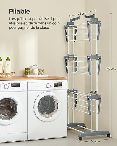 Thumbnail 6 de SONGMICS Étendoir Linge Interieur Exterieur – Séchoir Mobile à 4 Niveaux