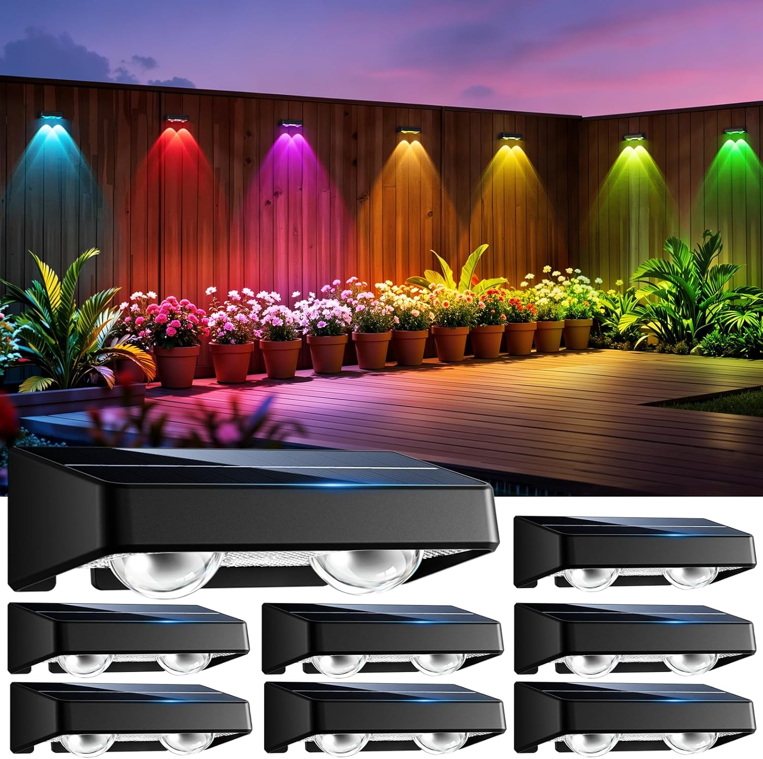 Detalle de Nibuuecer Solar Fence Lights 8 Pack