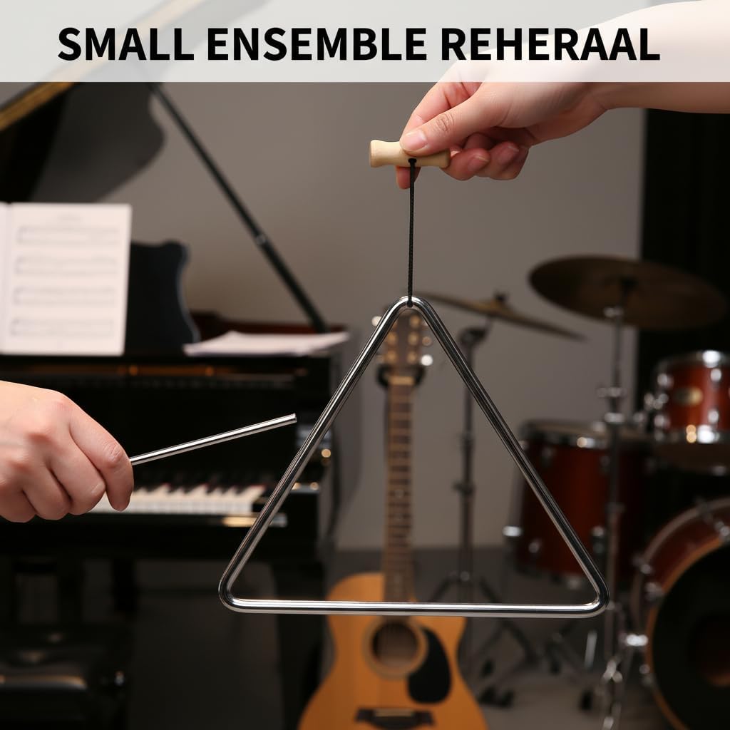 Detalle 2 de MIHEY Steel Musical Triangle, 7-inch