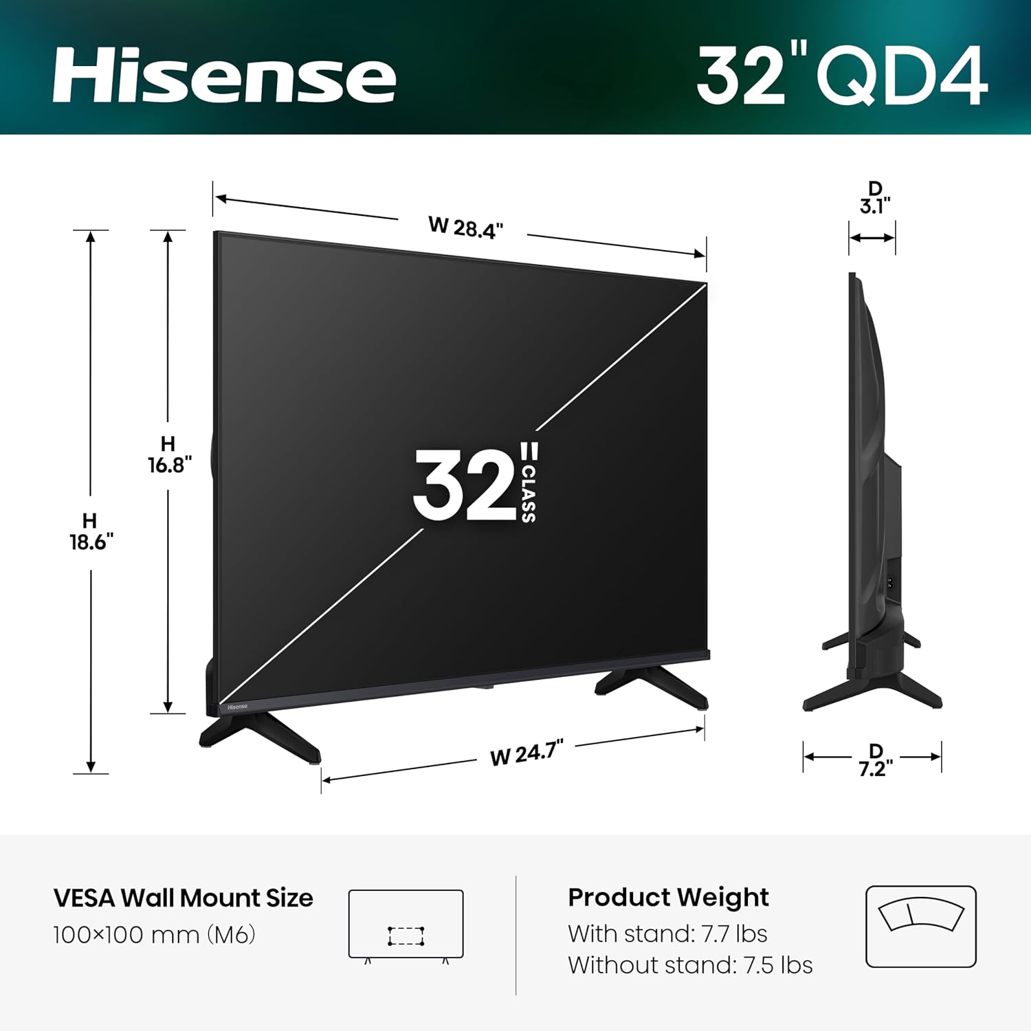 Thumbnail 2 de Hisense 32-inch VIDAA HD4 QD4 (2026) – Hi-QLED, AI VIDAA OS, Alexa, AirPlay & HomeKit