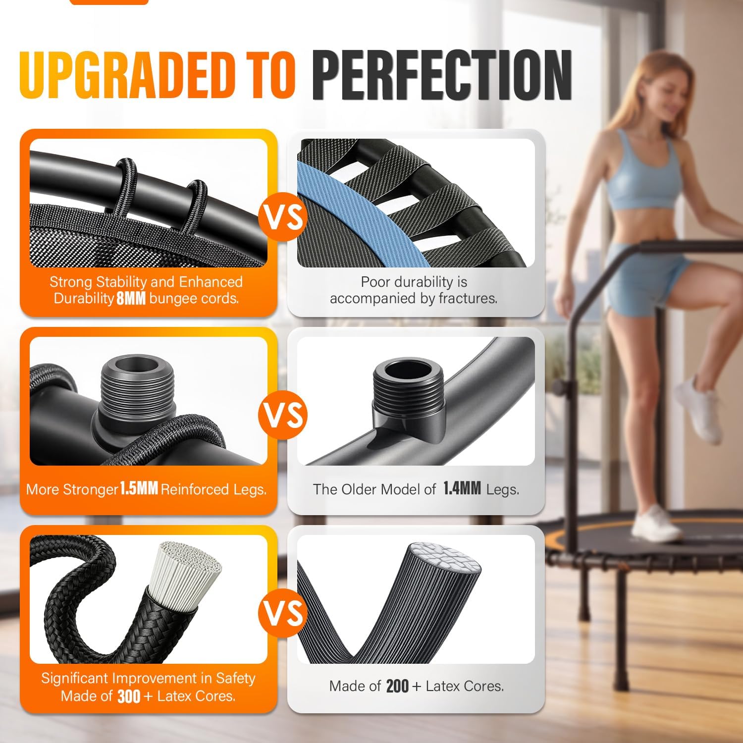 Thumbnail 1 de StoneGrit RT - 001 40inch Foldable Fitness Rebounder with Adjustable Handle