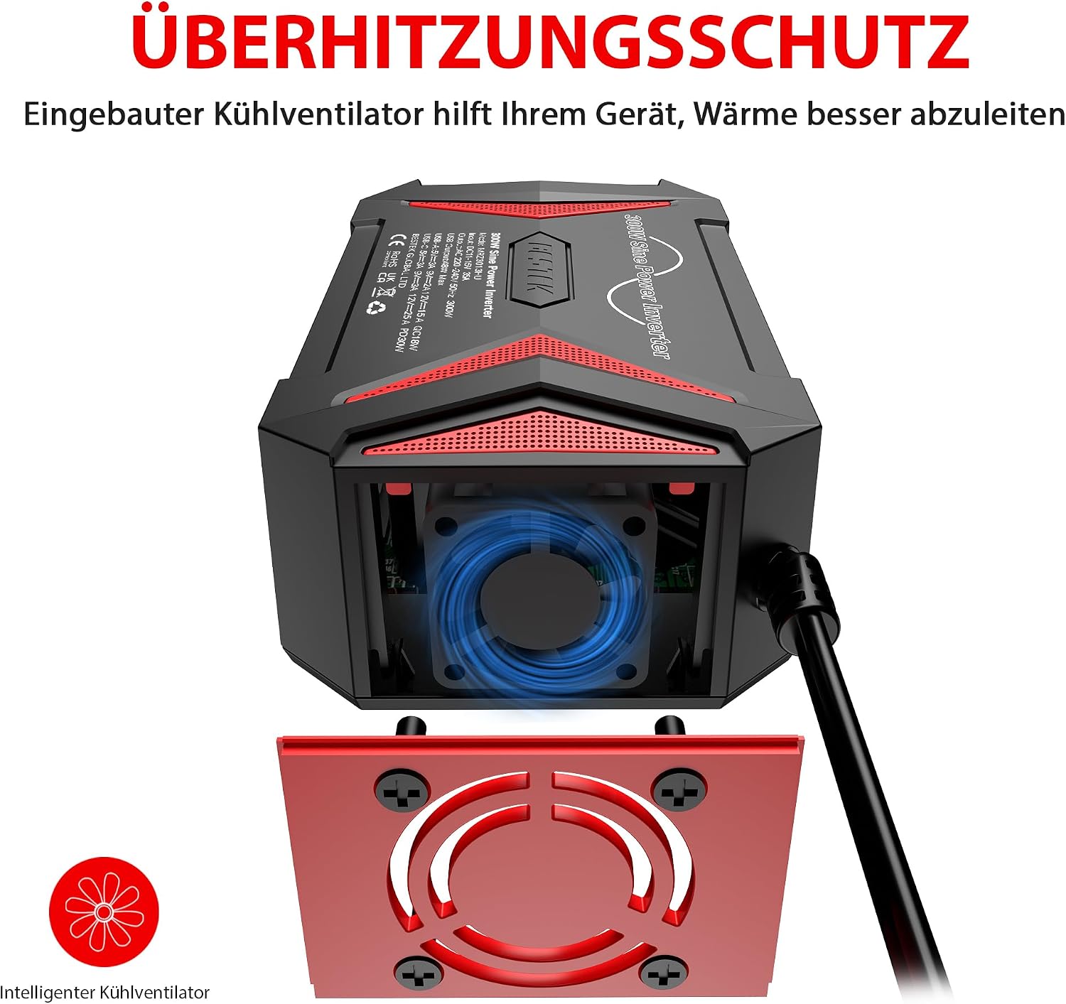 Detalle 2 de BESTEK 300W Wechselrichter 300 W Inverter