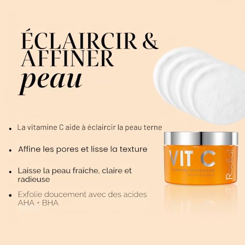 Detalle de Rodial Vit C Disques Nettoyants Éclaircissants – 50 unités, pads visage tonifiants et purifiants
