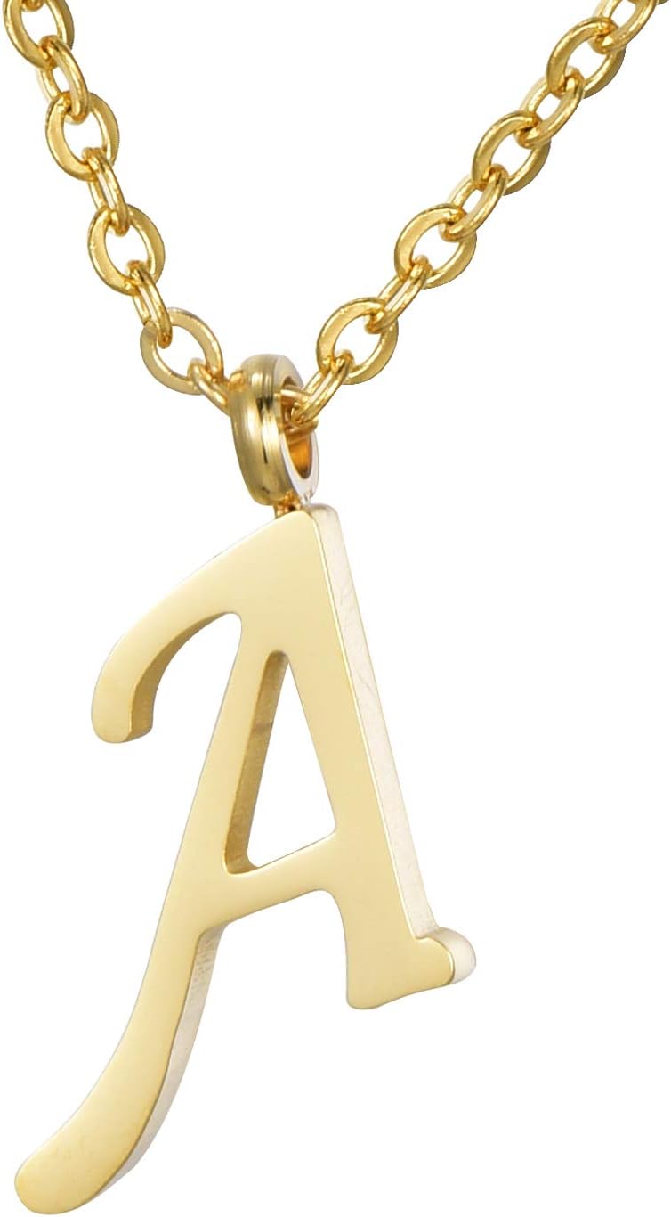 Detalle de Morella Collier pour Femmes en Acier Inoxydable Or avec Pendentif Lettres