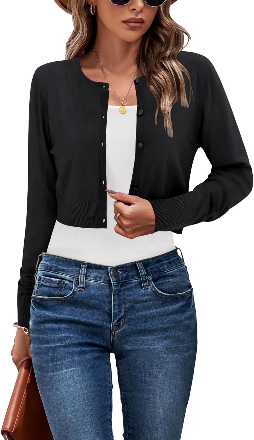 Detalle de Newshows Women's UK Short Bolero Cropped Shrug Cardigan