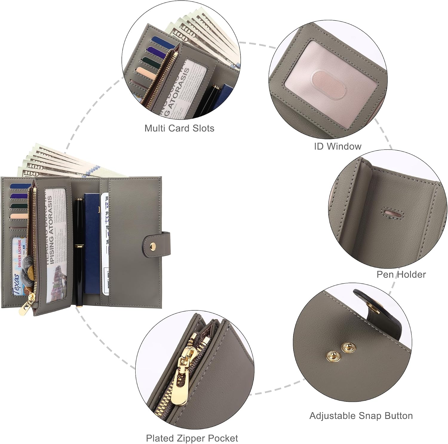 Detalle de YJ-NEFELI RFID wallet with 10 card slots