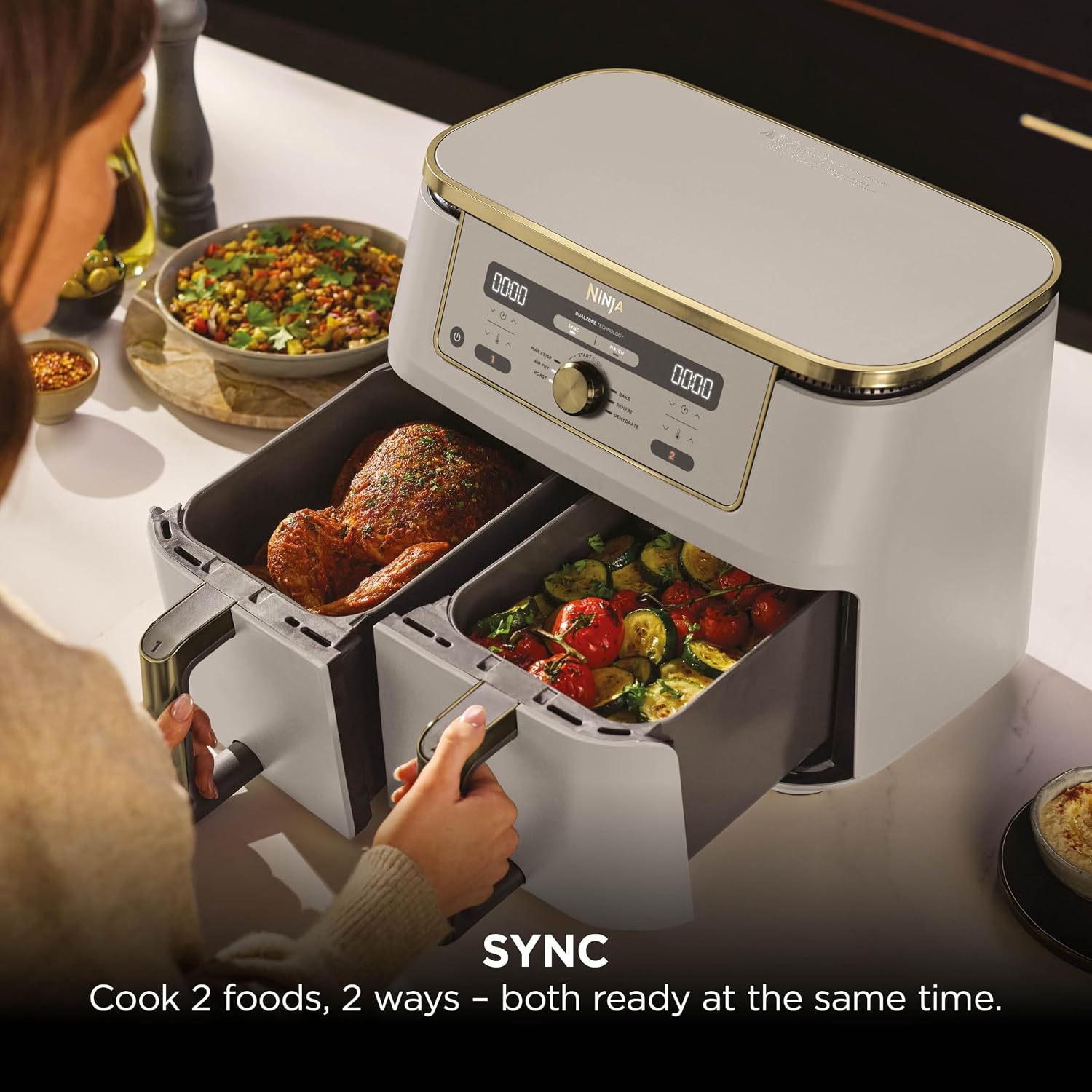 Detalle 1 de Ninja MAX Dual Zone Air Fryer DZ400UKSTGD