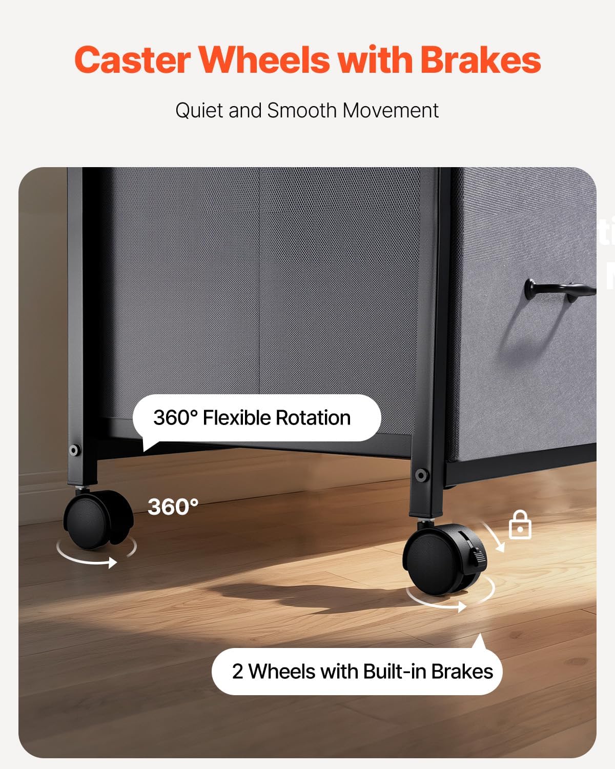 Thumbnail 6 de VEVOR Mobile File Cabinet with 3 Fabric Drawers