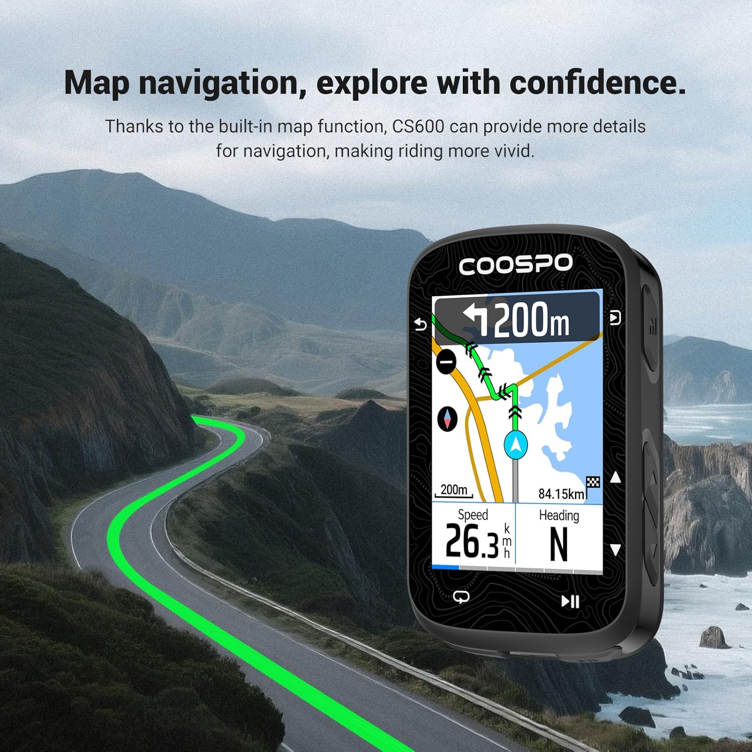 Thumbnail 2 de COOSPO CS600 GPS bike computer 2.4-inch
