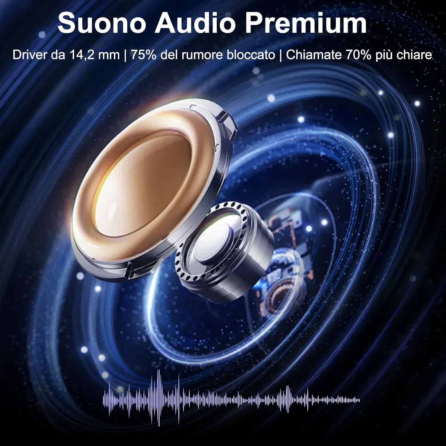 Thumbnail 1 de Cuffie Bluetooth 5.4 Sport: Auricolari IPX8 con 70 ore di autonomia, ENC e Display LED