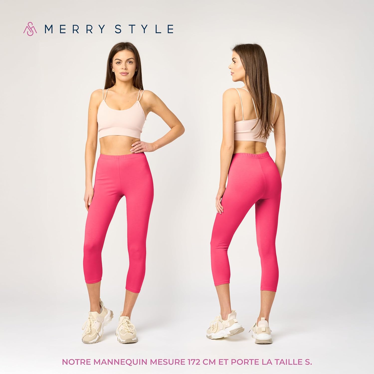 Thumbnail 1 de Merry Style Legging Coton Femme 3/4: Confort et Souplesse au Quotidien