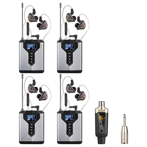 Detalle de Depusheng T9-2: Sistema di monitoraggio in-ear wireless con trasmettitore e ricevitore a clip