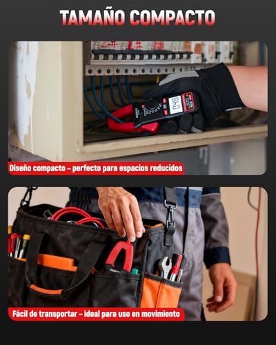 Detalle de KAIWEETS KC400: Pinza Amperimétrica Digital 400A TRMS y Multímetro 5 en 1