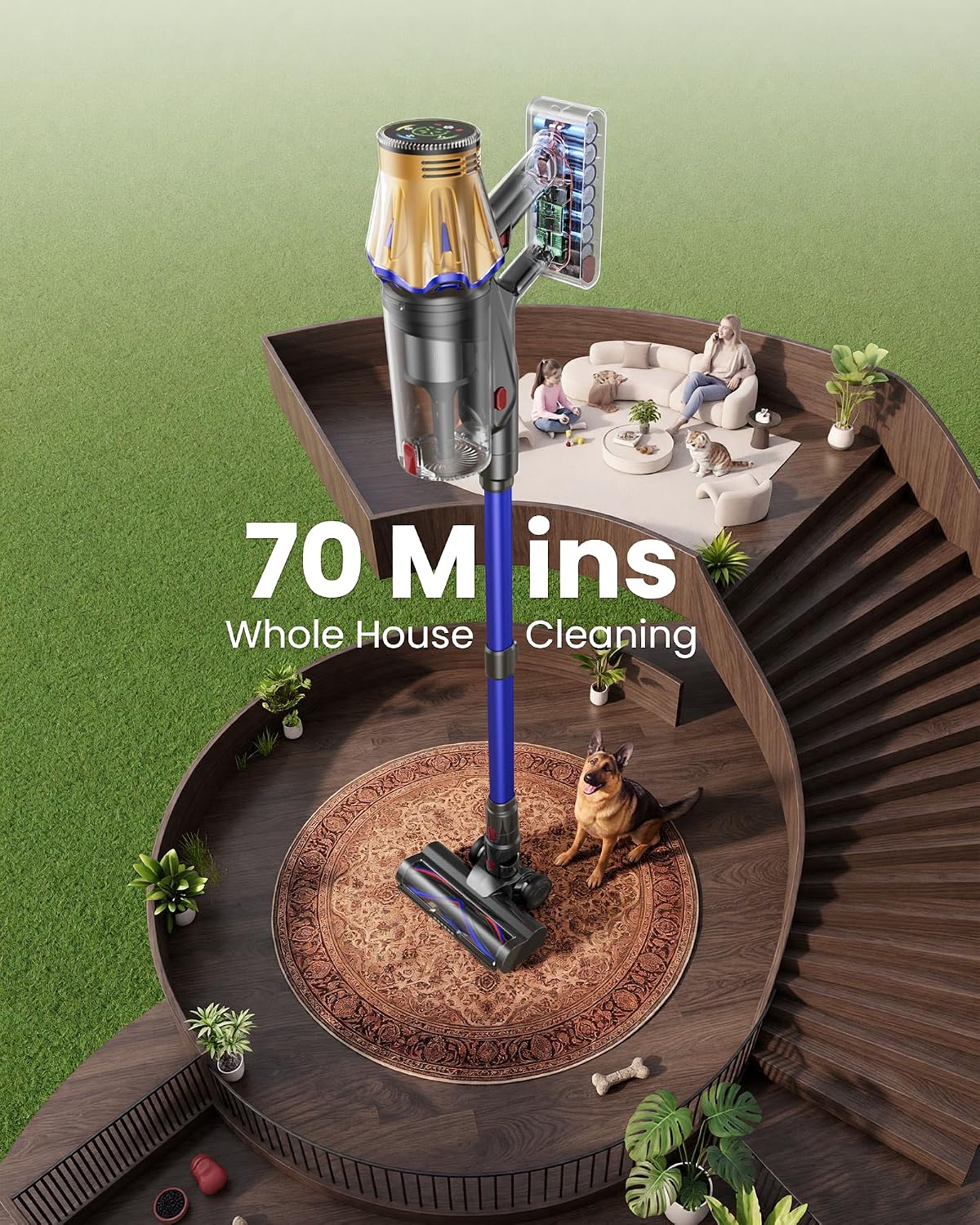 Detalle 2 de Cordless stick vacuum with 70-minute runtime