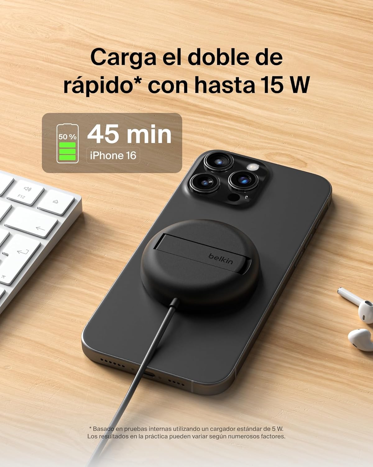 Thumbnail 2 de Belkin Cargador MagSafe 15W BoostCharge Pro