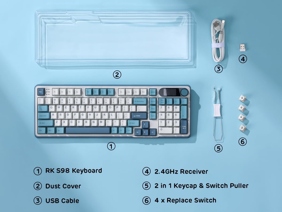 Thumbnail 8 de RK Royal Kludge S98 Teclado mecánico inalámbrico con visualización ⚙
