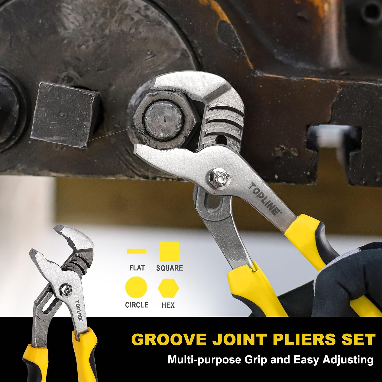 Detalle 2 de TOPLINE Tongue-and-Groove Pliers Set, 4-Piece