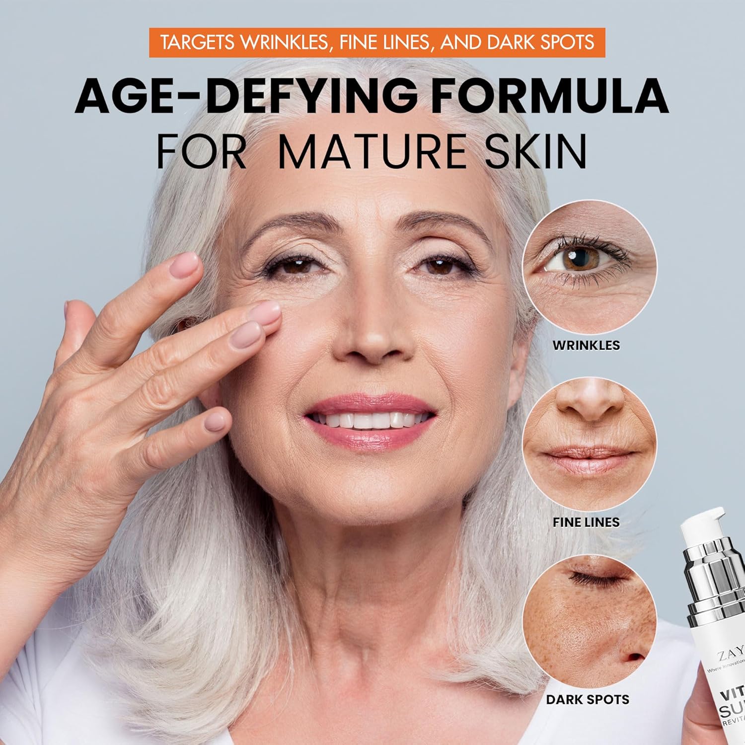 Detalle de Super Vitamin C Face Serum for Mature Skin (1.7 fl. oz.) with Hyaluronic Acid, Vitamin E, Caffeine