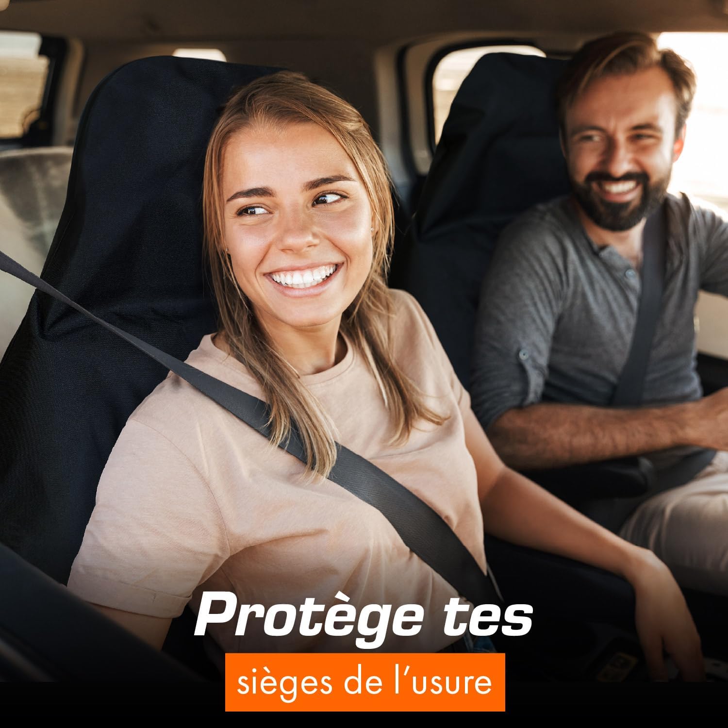 Detalle de Upgrade4cars Housse de Siège Voiture Universelle Avant - Noir Imperméable pour chien et enfant