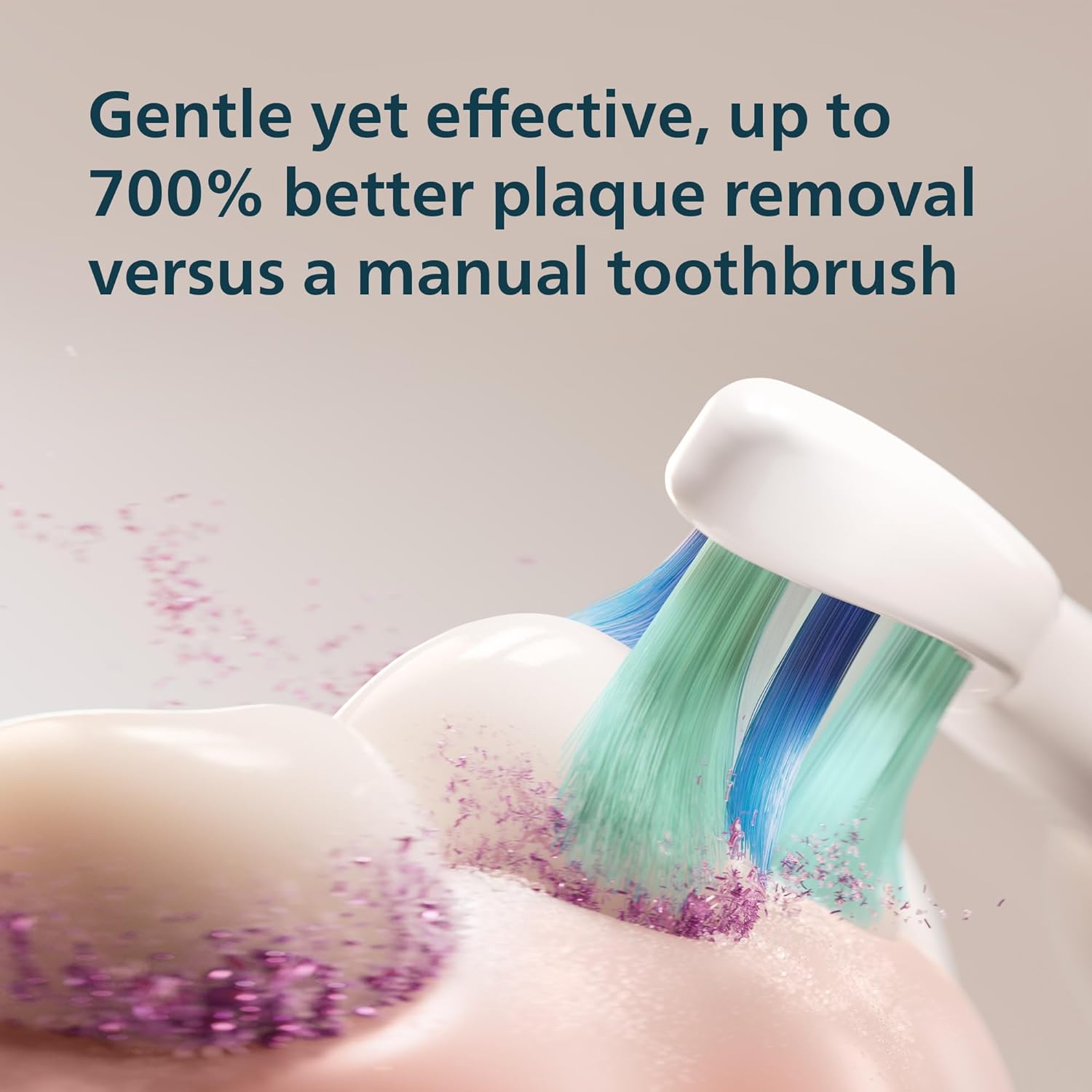 Thumbnail 3 de Philips Sonicare 4100 Series Electric Toothbrush (Deep Pink) with Sonic Advanced Tech, Pressure Sensor, Smartimer & Quadpacer