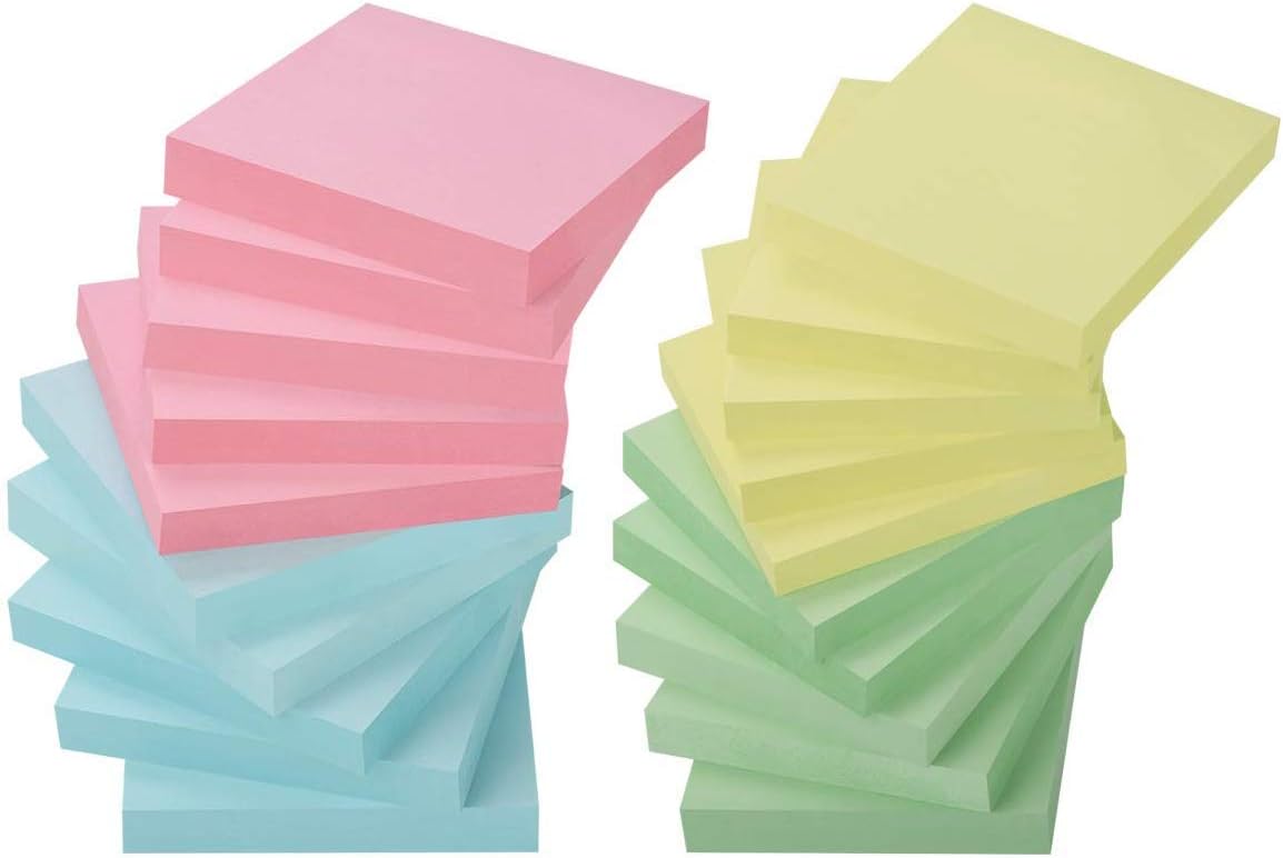 Detalle de ZCZN Foglietti Adesivi Viscostà Super Forte – 6 Blocchetti, 80 Fogli ciascuno, 76x76 mm, Azzurro