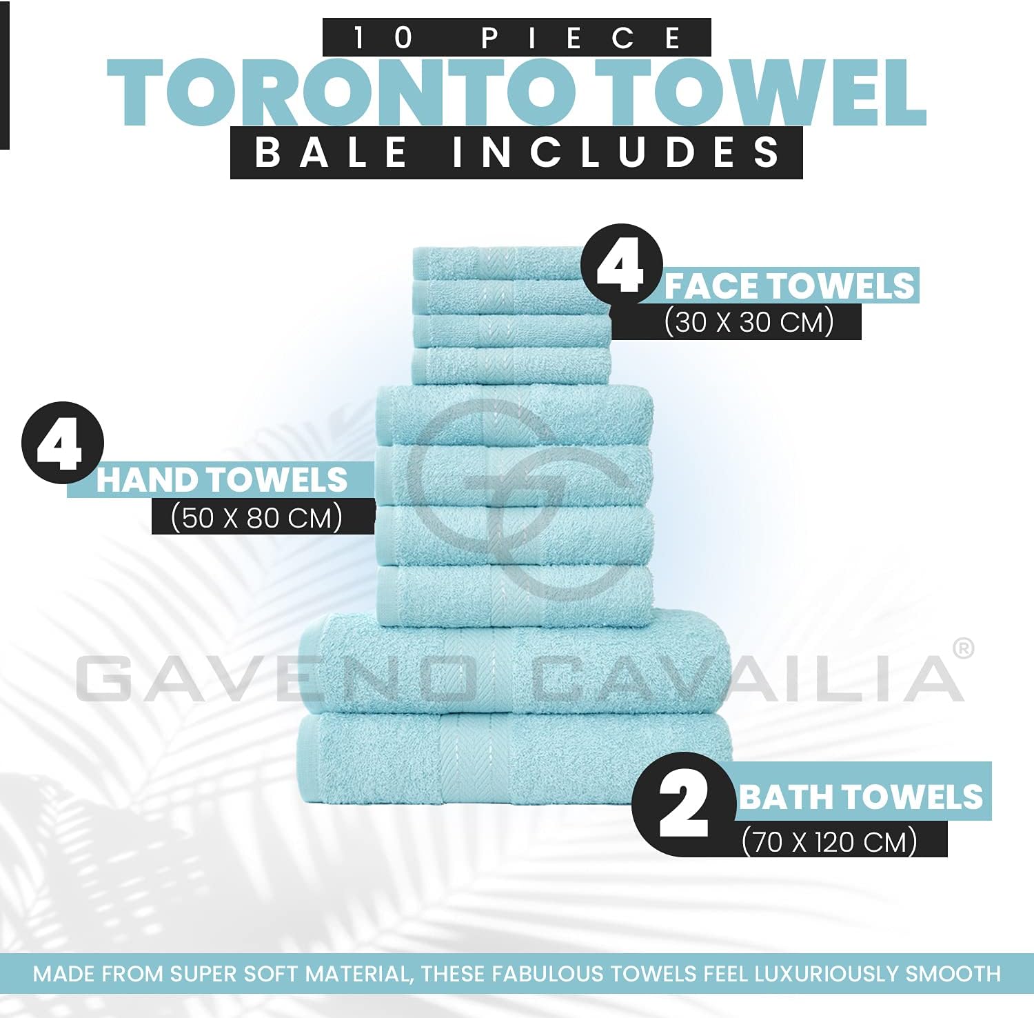 Thumbnail 2 de GC GAVENO CAVAILIA 10‑piece towel set 100% Egyptian cotton